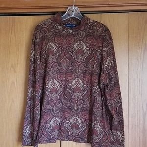 Jones New York 3x brown paisley turtleneck top